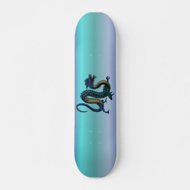 Blå Drakon Mini Skateboard Bräda 18,5 Cm (Framsida)