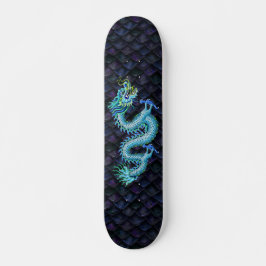Blå drakon på drakfjäll mini skateboard bräda 18,5 cm