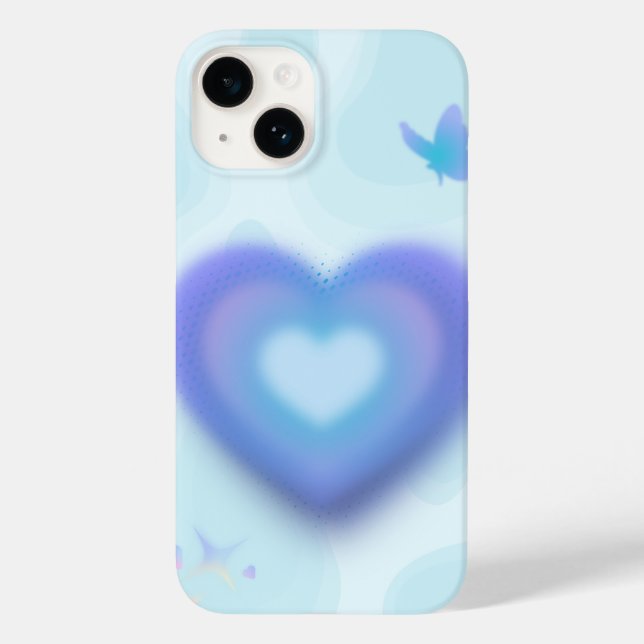     🦋 Blå Dröm Hjärtat Telefonfodral (Baksida)