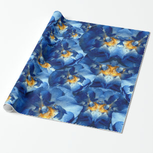 Blå dröm, Ro Blommigt Helgdag Wrapping Papper Presentpapper