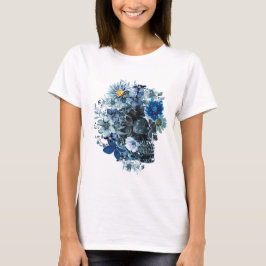 Blå Drömmande Dödskalle  DAM T-SHIRT