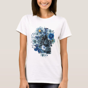 Blå Drömmande Dödskalle DAM T-SHIRT