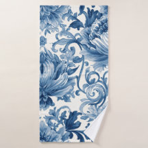 Blå Drömmar | Blommig Akvarell Chinoiserie