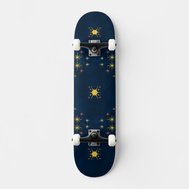 Blå Drömmar Mini Skateboard Bräda 18,5 Cm (Framsida)