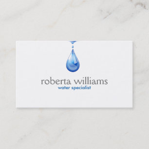 Blå droplet-Logotyp Vatten Visitkort