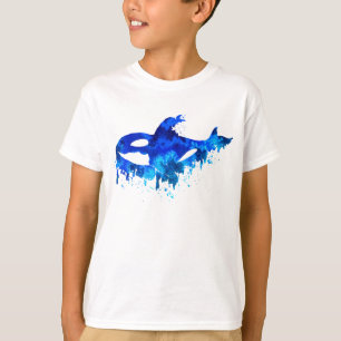 Blå droppande späckhuggare t shirt