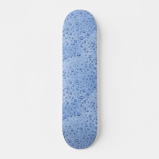 Blå droppar i vatten mini skateboard bräda 18,5 cm (Framsida)