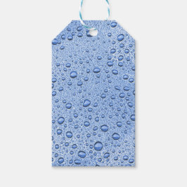 Blå droppar i vatten presentetikett