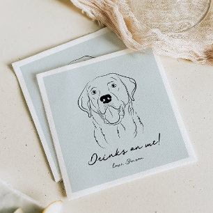Blå drycker på Me Hund Sketch-Pappersservett Pappersservett