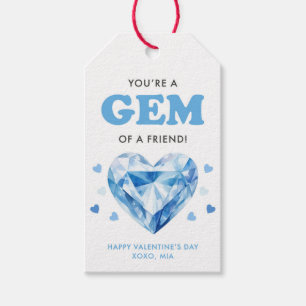 Blå Du är en pärla av en vän Valentine-presenttagg Presentetikett