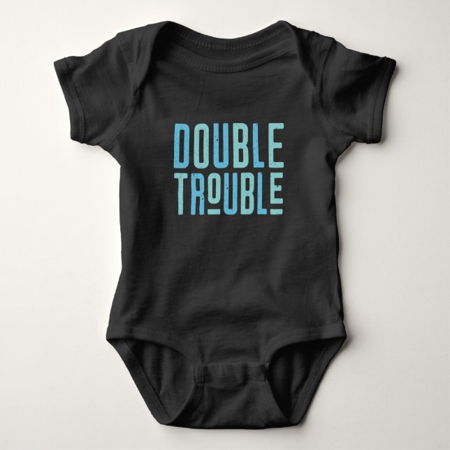 Blå Dubbel Tjej T-Shirt (Framsida)