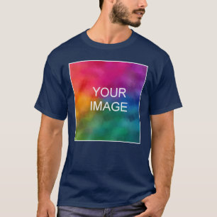 Blå dubbla-sida-Manar, lägg till bildskärmen i Log T Shirt
