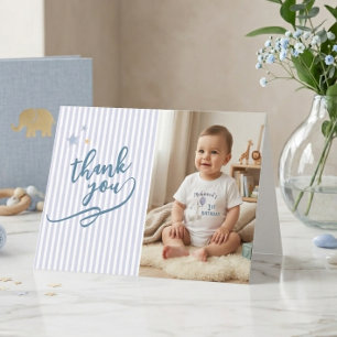 Blå Dumma Gås Tackkort Baby Pojke Födelsedag