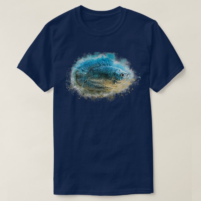 Blå dwarf gourami t shirt (Design framsida)