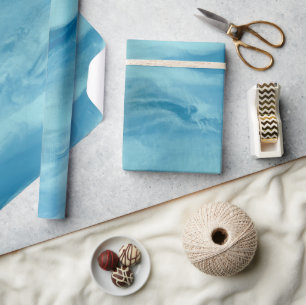 Blå Dye Vatten Färg Wrapping Papper Presentpapper