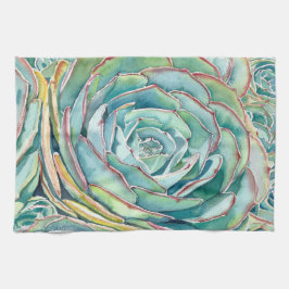 Blå Echeveria Succulent Köket Towel Kökshandduk