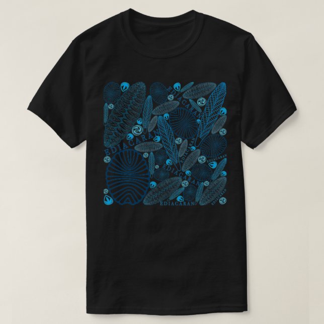 Blå Ediakaran-fossilar genomskinliga T Shirt (Design framsida)