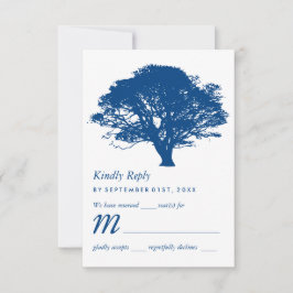 Blå ekar Träd, Rustik och minimalistiskt Bröllop OSA Kort