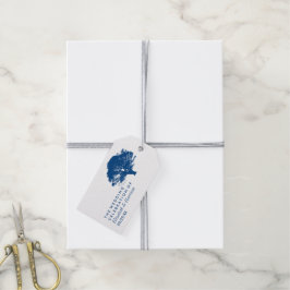 Blå ekar Träd, Rustik och minimalistiskt Bröllop Presentetikett