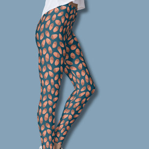 Blå Ekollon-mönster Leggings