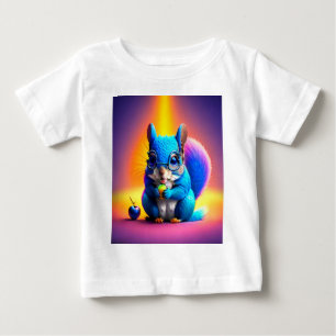 Blå ekorre som äter frukt t shirt