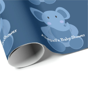 Blå elefant-Anpassningsbar, babyskor, Papper insl Presentpapper