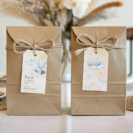 Blå Elefant Baby Shower Favor Märke Det är en Pojk Presentetikett