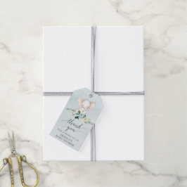 Blå Elefant Baby Shower Fördelningsmärken Presentetikett