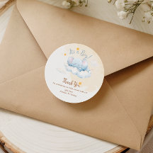 Blå Elefant Baby Shower Tack Det är en Pojke