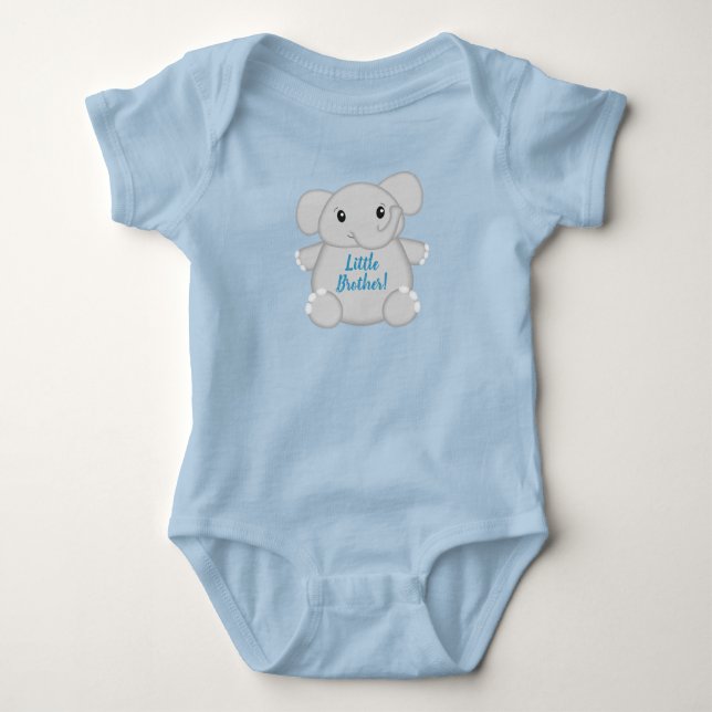 Blå Elefant Babyfirande T Shirt (Framsida)