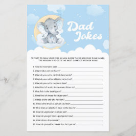 Blå elefant-babyskor Pappa-skämtspel