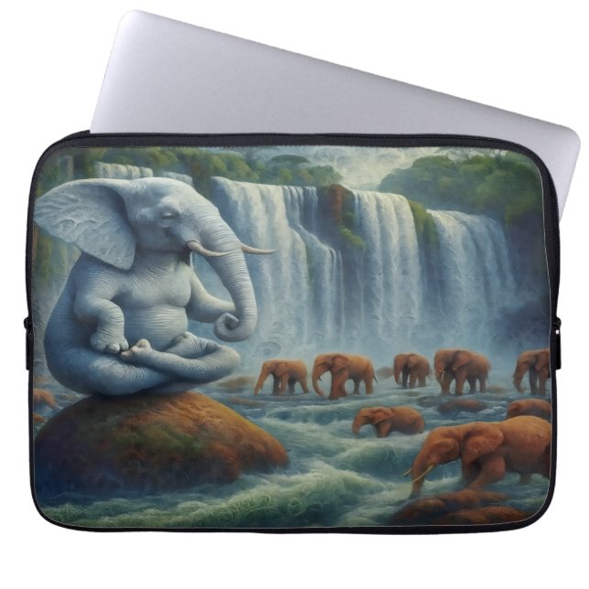 Blå Elefant Bärbar Dator Fodral (Framsidan)