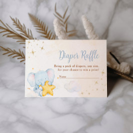 Blå Elefant Blöjlotteri Baby Shower Spelkort  Tilläggskort