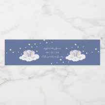 Blå elefant Boy-Vattenflaska etiketter