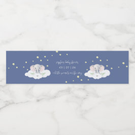 Blå elefant Boy-Vattenflaska etiketter