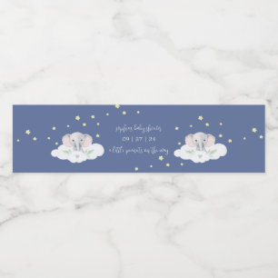 Blå elefant Boy-Vattenflaska etiketter