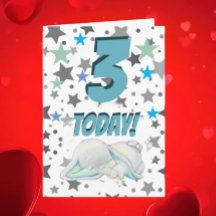 Blå elefant Födelsedagskort