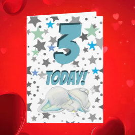 Blå elefant Födelsedagskort Kort