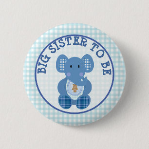 Blå elefant för att vara babyskor knapp