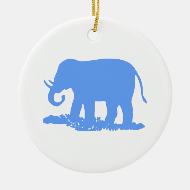 Blå Elefant Julgransprydnad Keramik (Framsidan)