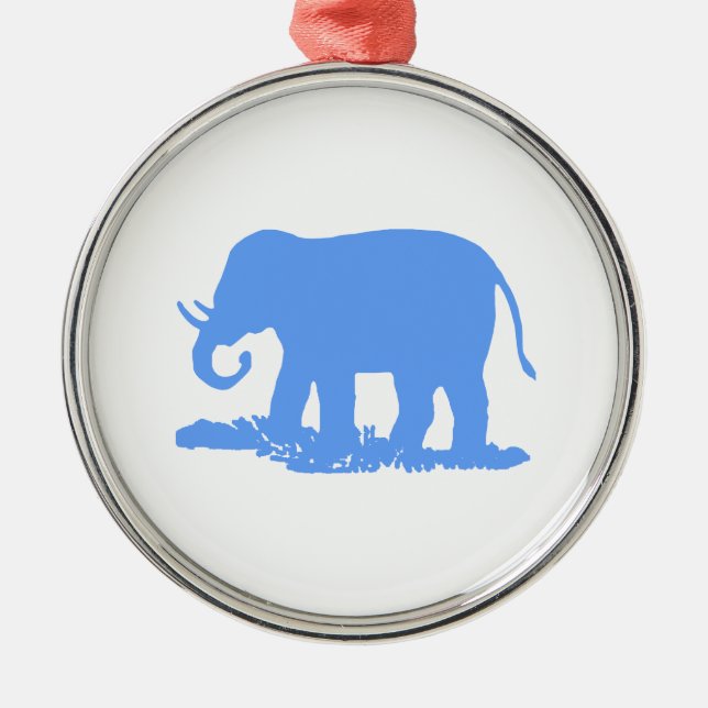 Blå Elefant Julgransprydnad Metall (Framsidan)