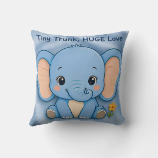 ~ BLÅ ELEFANT ~ Liten snabel enorm kärlek ~ Kudde