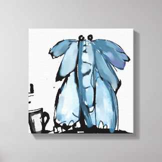 Blå elefant med fantasifull design canvastryck