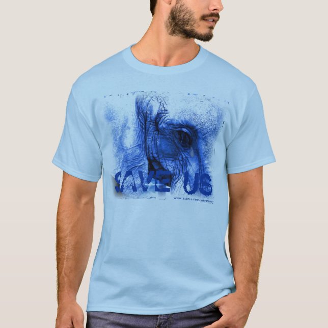 blå elefant med tårande SPARA USA t-shirt (Framsida)