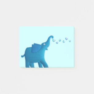 blå elefant post-it block