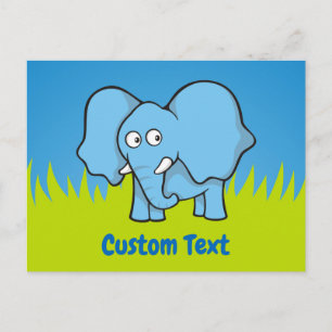 Blå elefant serie vykort