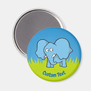 Blå elefant serieteckning magnet