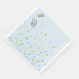 Blå Elefant Servett Baby Shower