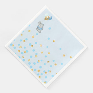 Blå Elefant Servett Baby Shower