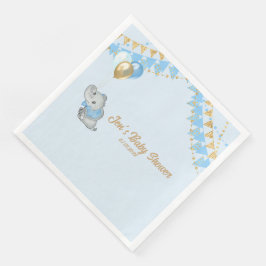 Blå Elefant Servett Baby shower